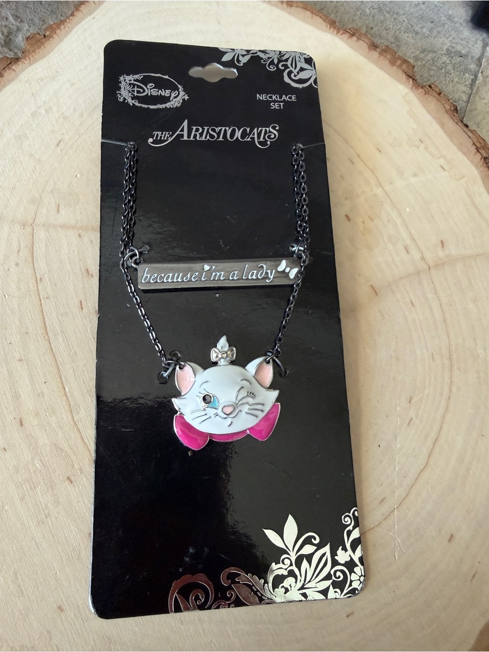 Disney Jewelry Lot with Aristocats Necklace Set, and Minnie & Mickey Mouse Pins - Picture 2 of 8